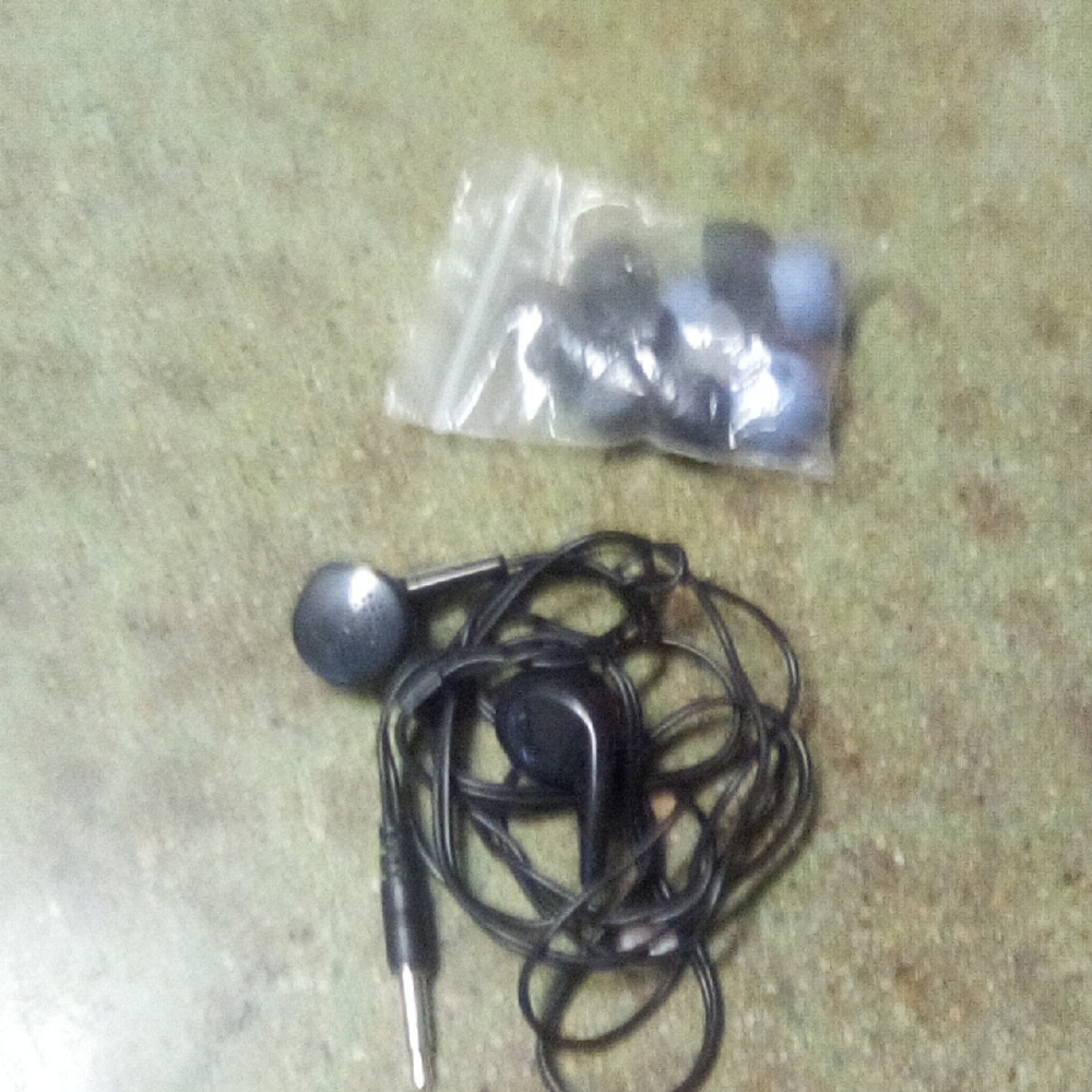Black Wired Earbuds with Extra Ear Tips